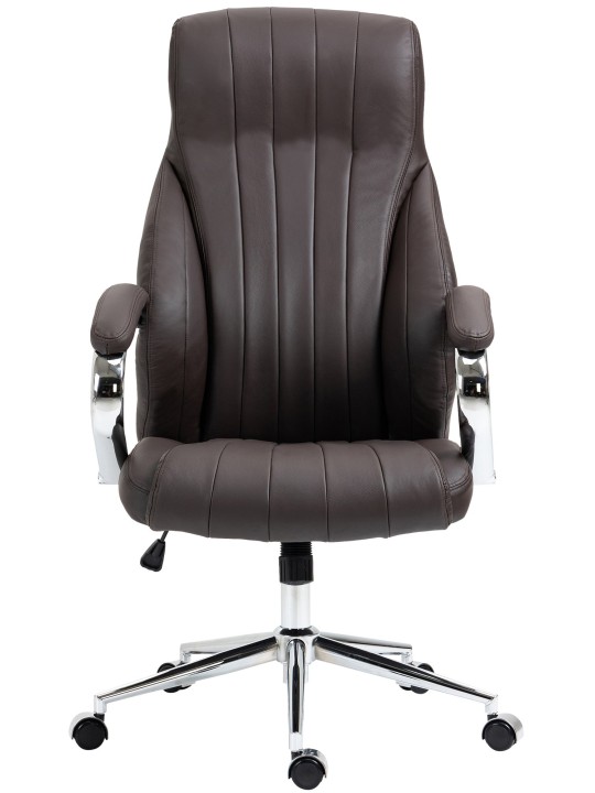 Cadeira de escritório Wigan em pele genuína, castanho