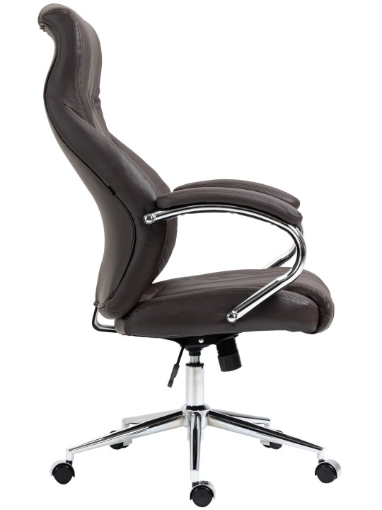 Cadeira de escritório Wigan em pele genuína, castanho