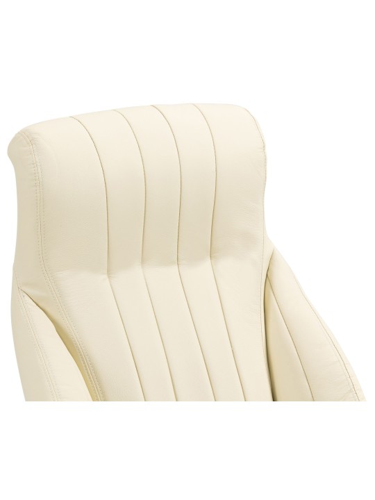 Cadeira de escritório Wigan em pele genuína, creme