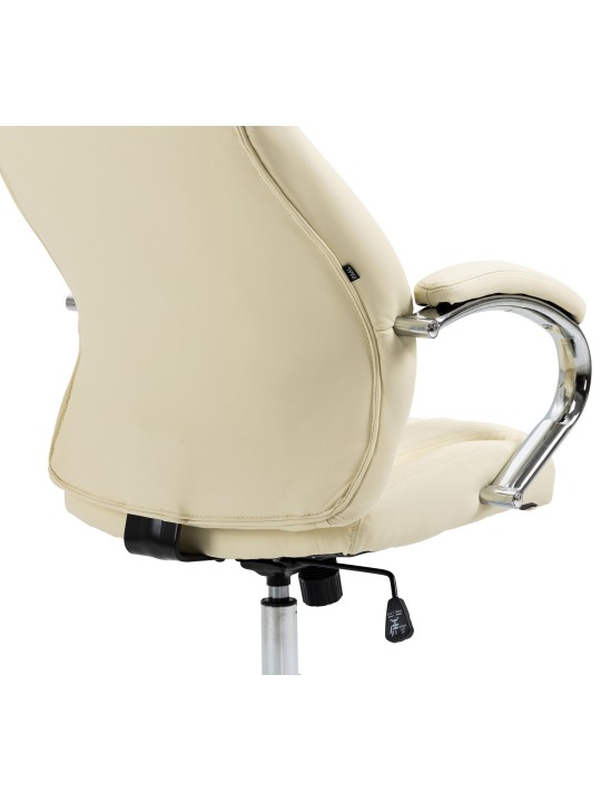 Cadeira de escritório Wigan em pele genuína, creme