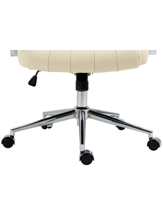 Cadeira de escritório Wigan em pele genuína, creme