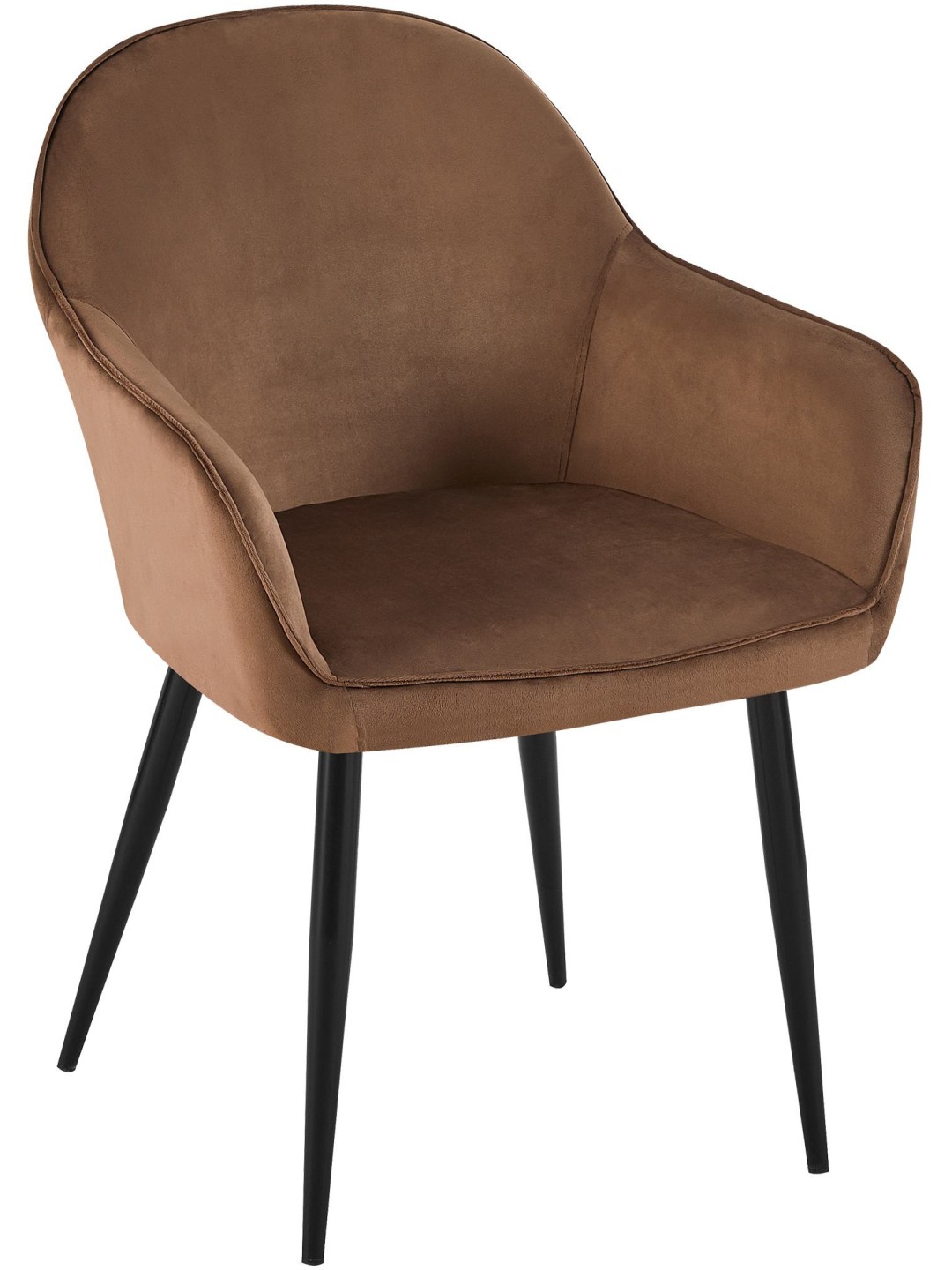 Cadeira de jantar de veludo Boise, castanho