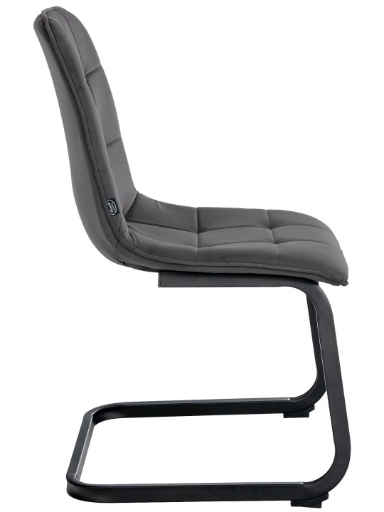 Cadeira de jantar de veludo Vermont, preto