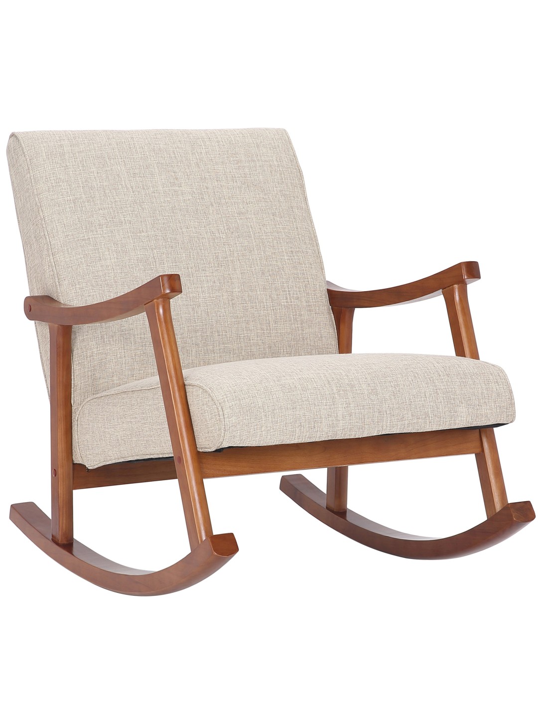 Cadeira de balanço Morelia tecido nogueira, creme