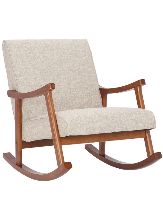 Cadeira de balanço Morelia tecido nogueira, creme Cadeira de balanço Morelia tecido nogueira, creme