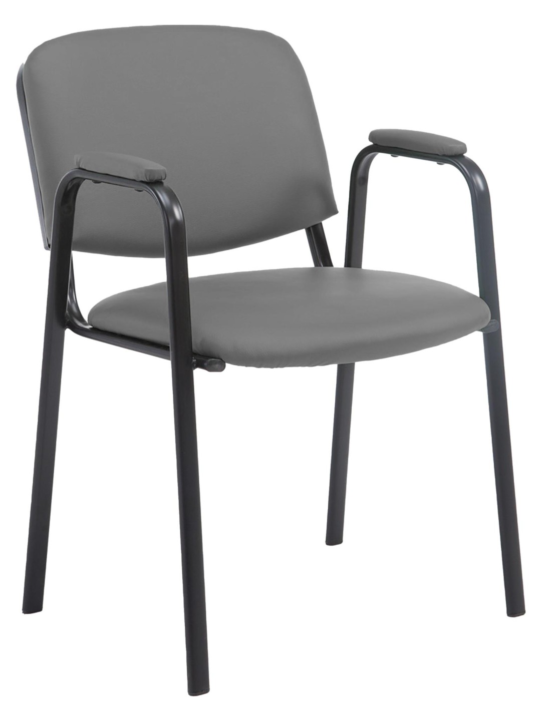 Cadeira para visitantes Ken PRO couro artificial, cinza