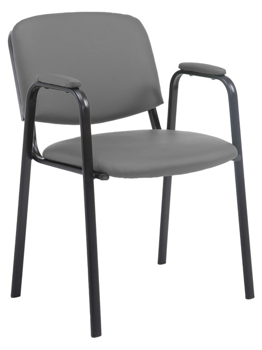 Cadeira para visitantes Ken PRO couro artificial, cinza