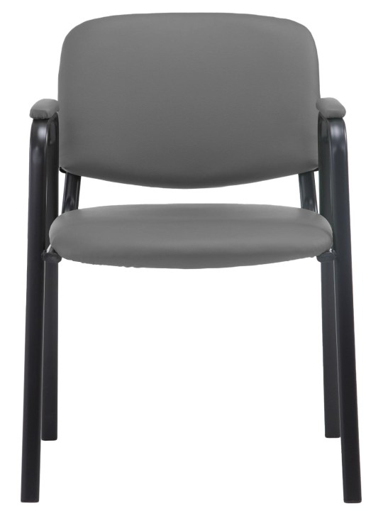 Cadeira para visitantes Ken PRO couro artificial, cinza