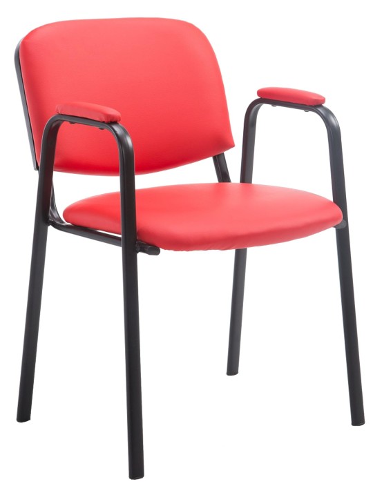 Cadeira para visitantes Ken PRO couro artificial, vermelho