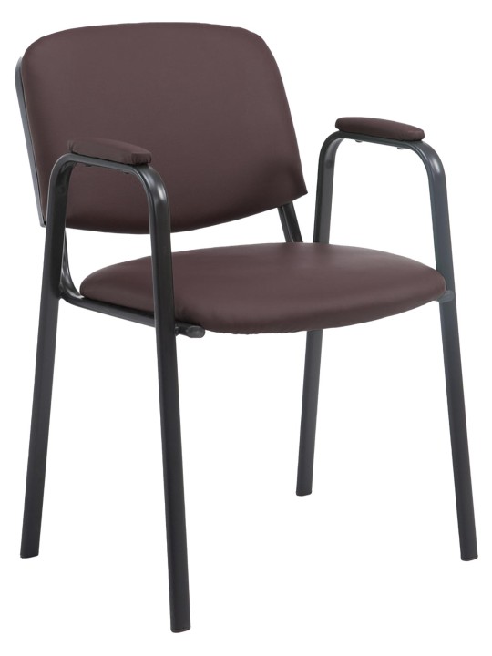 Cadeira para visitantes Ken PRO couro artificial, castanho