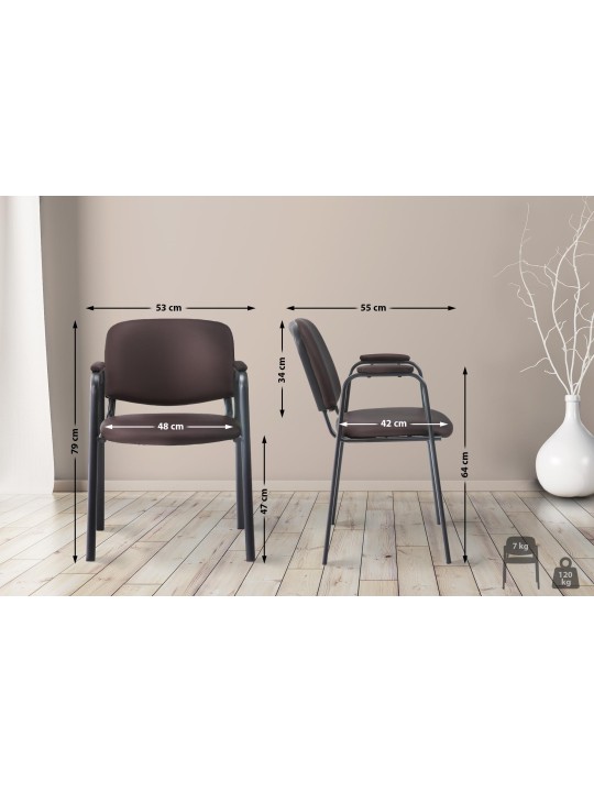 Cadeira para visitantes Ken PRO couro artificial, castanho