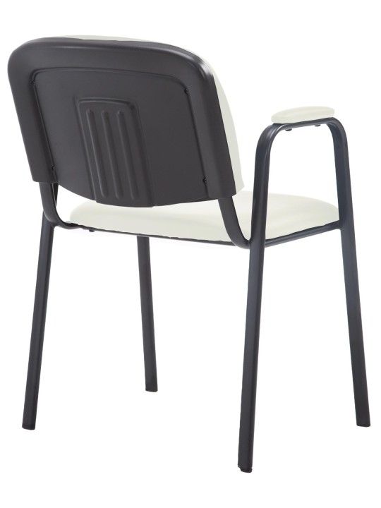 Cadeira para visitantes Ken PRO couro artificial, creme