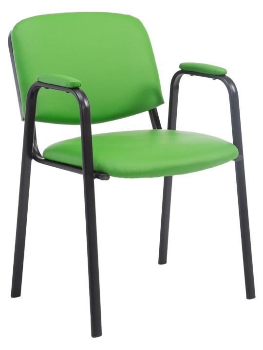 Cadeira para visitantes Ken PRO couro artificial, verde