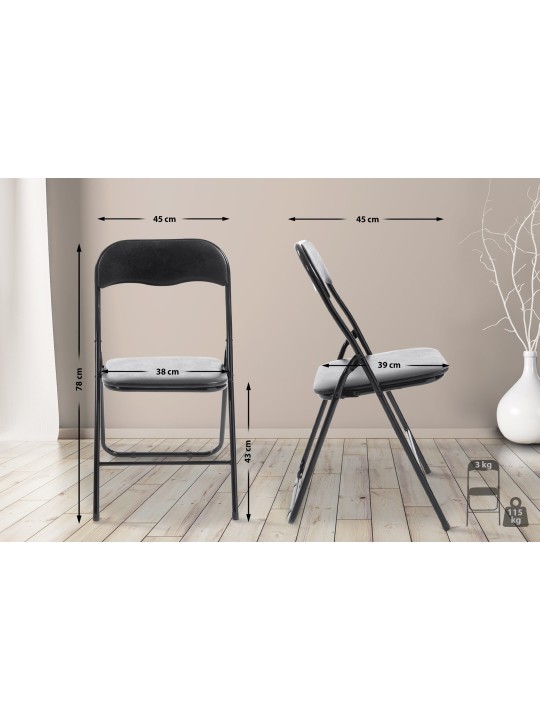 Cadeira dobrável Félix, preto/preto
