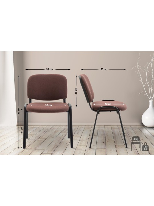 Cadeira para visitantes Ken V2 tecido, castanho