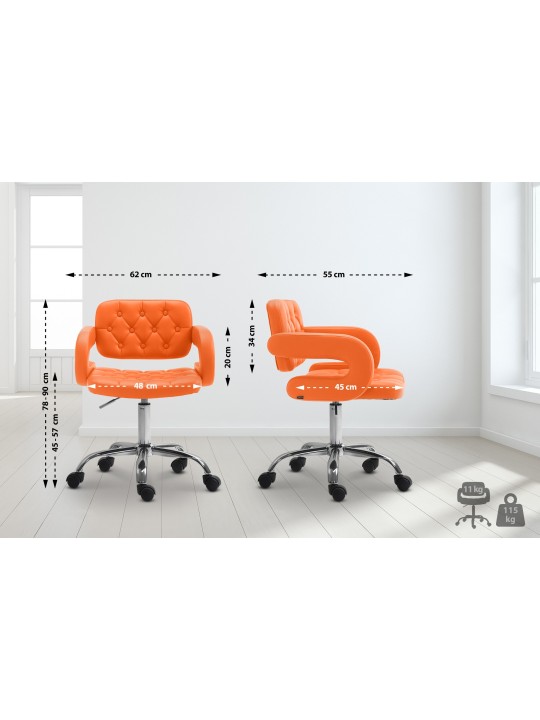 Banqueta de trabalho Dublin couro sintético, laranja