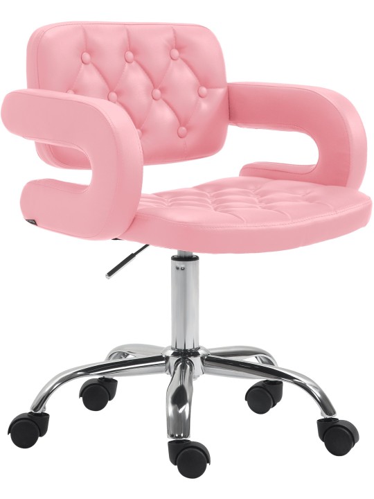 Banqueta de trabalho Dublin couro sintético, rosa