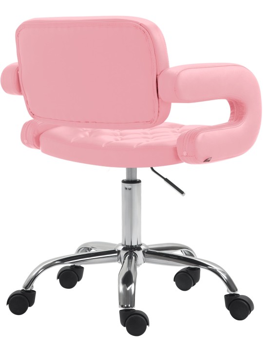 Banqueta de trabalho Dublin couro sintético, rosa