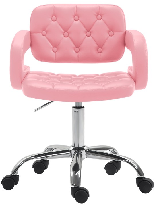Banqueta de trabalho Dublin couro sintético, rosa