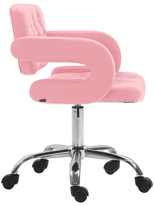 Banqueta de trabalho Dublin couro sintético, rosa