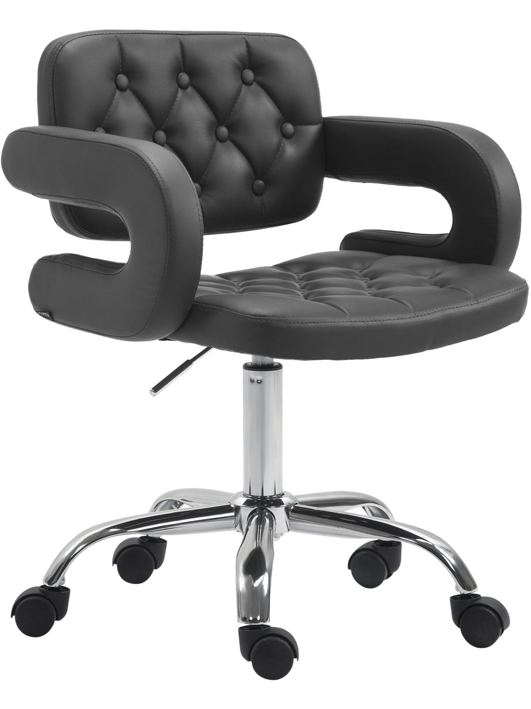 Banqueta de trabalho Dublin couro sintético, preto