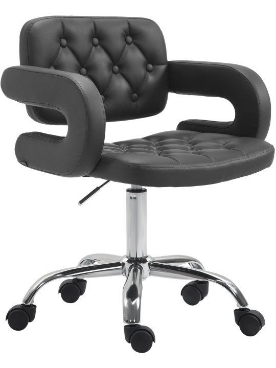 Banqueta de trabalho Dublin couro sintético, preto