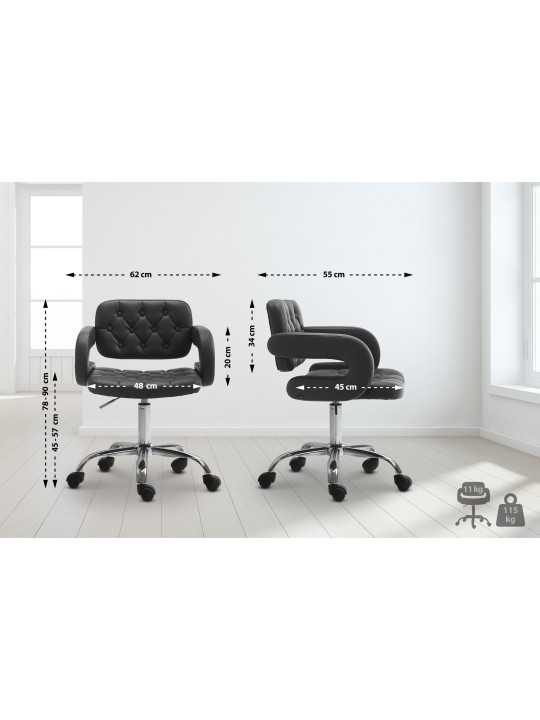 Banqueta de trabalho Dublin couro sintético, preto