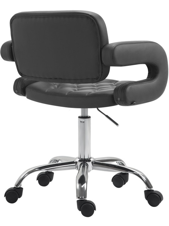 Banqueta de trabalho Dublin couro sintético, preto