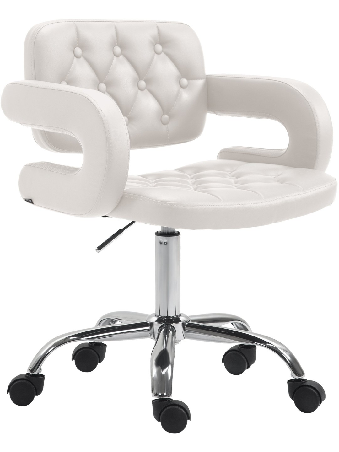 Banqueta de trabalho Dublin couro sintético, branco