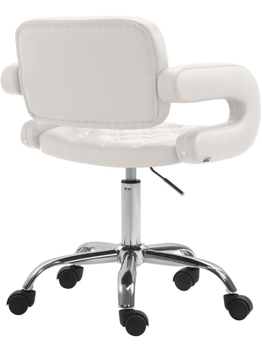 Banqueta de trabalho Dublin couro sintético, branco