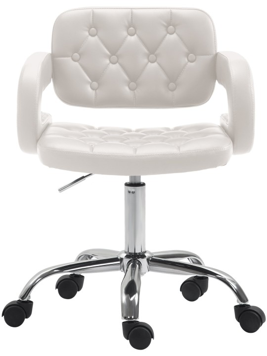 Banqueta de trabalho Dublin couro sintético, branco