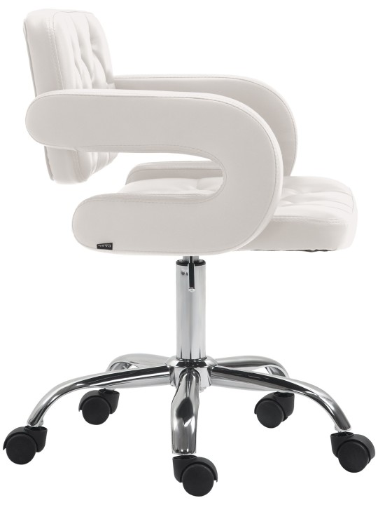 Banqueta de trabalho Dublin couro sintético, branco