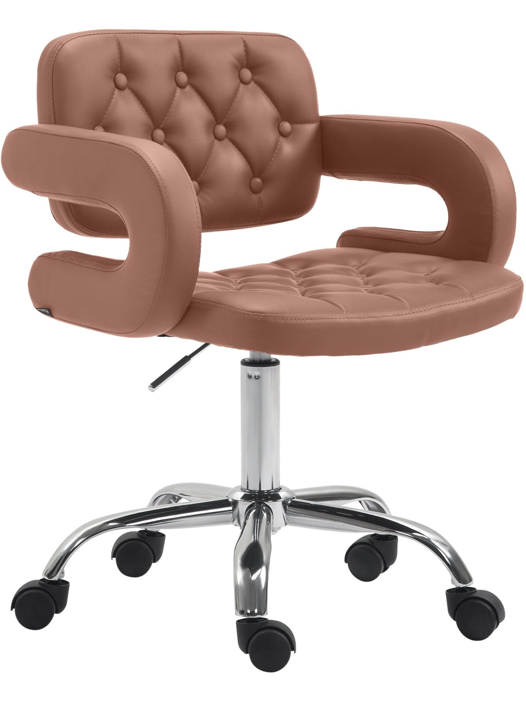 Banqueta de trabalho Dublin couro sintético, conhaque