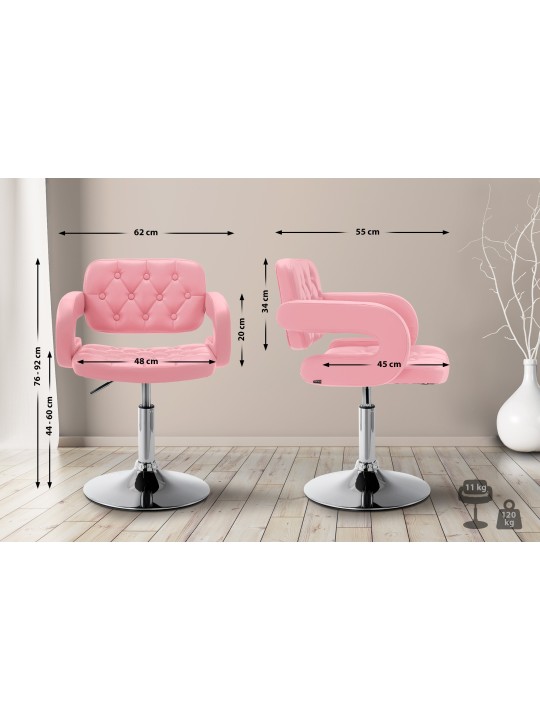 Espreguiçadeira Dublin couro sintético, rosa