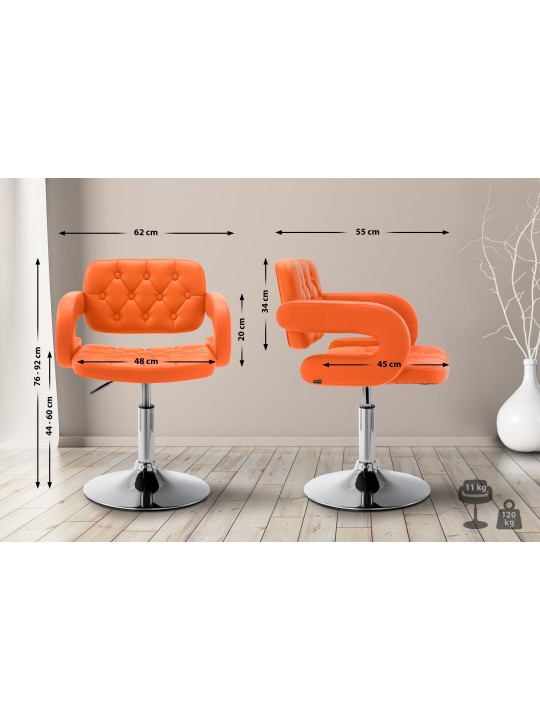 Espreguiçadeira Dublin couro sintético, laranja