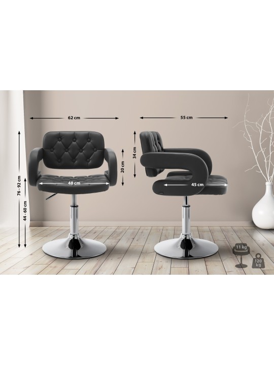 Espreguiçadeira Dublin couro sintético, preto