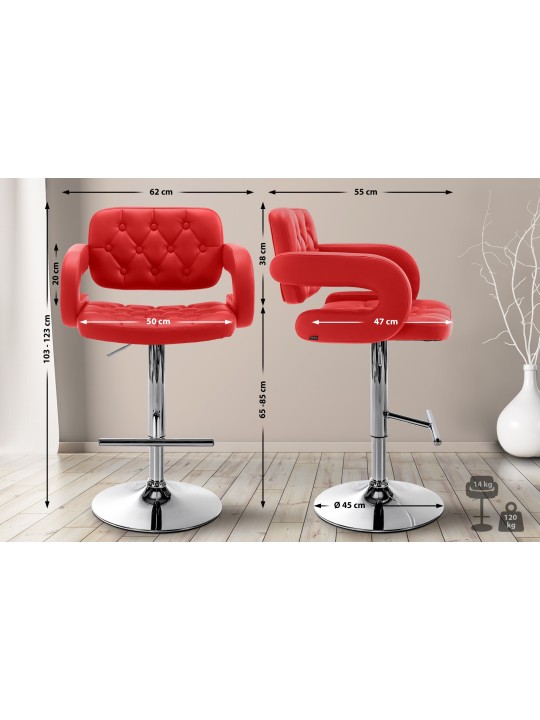 Banqueta alta Dublin C, vermelho Banqueta alta Dublin C, vermelho