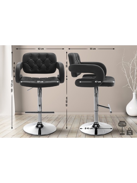 Banqueta alta Dublin C, preto