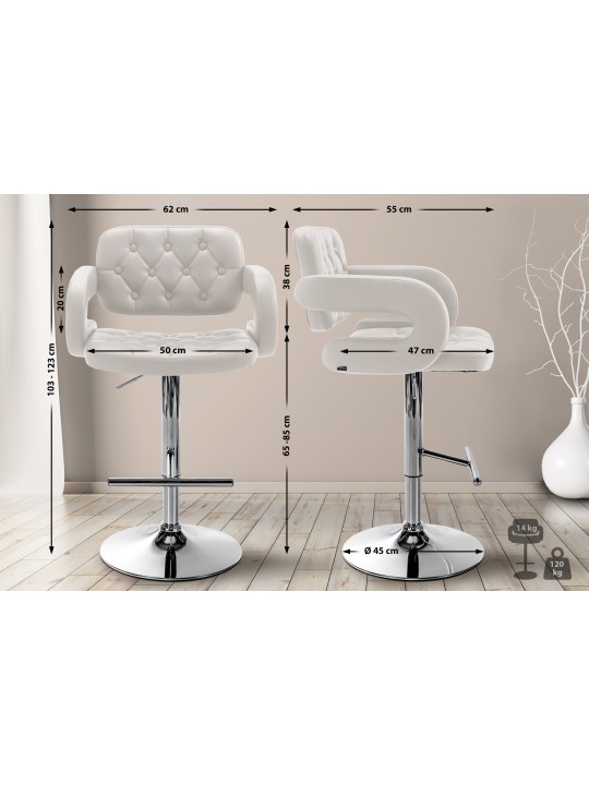 Banqueta alta Dublin C, branco