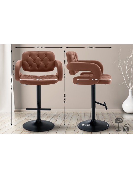 Banqueta alta Dublin, conhaque