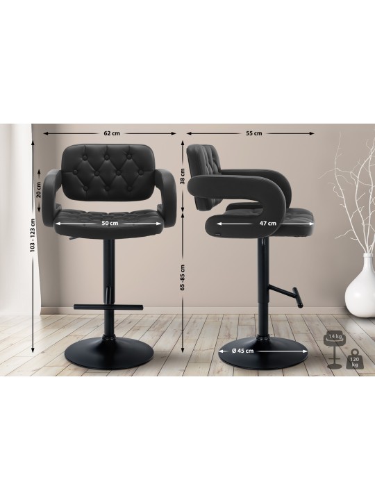 Banqueta alta Dublin, preto