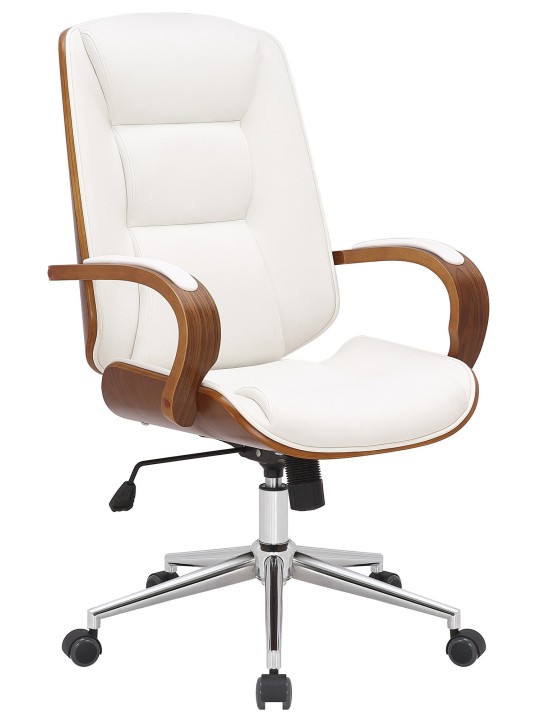 Cadeira de escritório Yankton, nogueira/branco