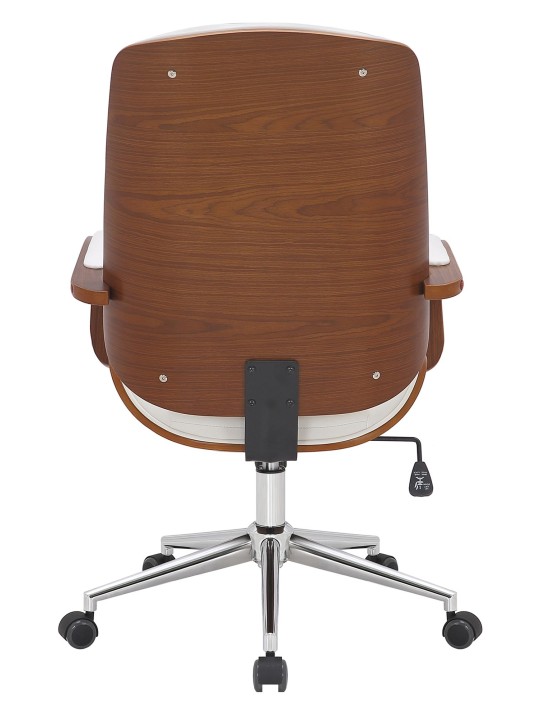 Cadeira de escritório Yankton, nogueira/branco