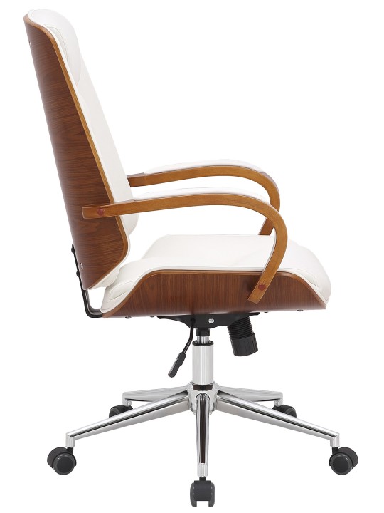 Cadeira de escritório Yankton, nogueira/branco