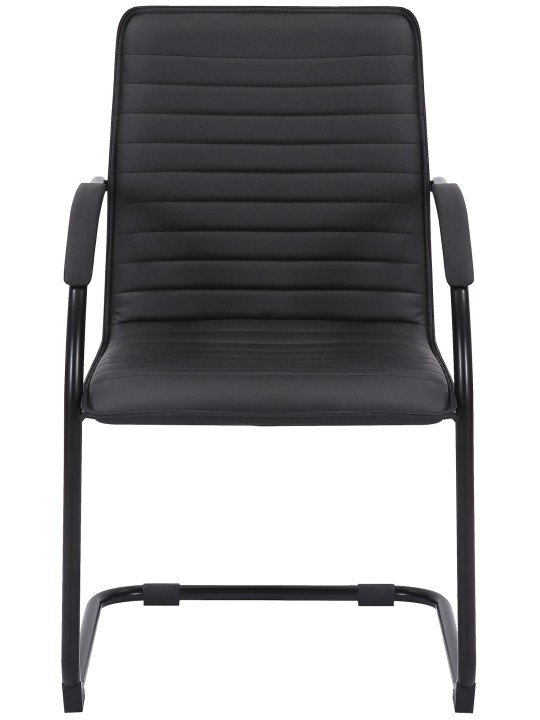 Conjunto de 2 cadeiras para visitantes em couro artificial Tira, preto/preto