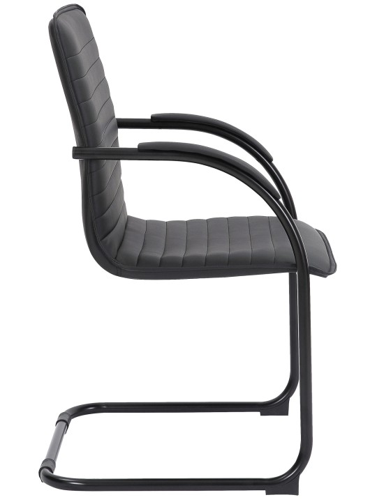 Conjunto de 2 cadeiras para visitantes em couro artificial Tira, preto/preto