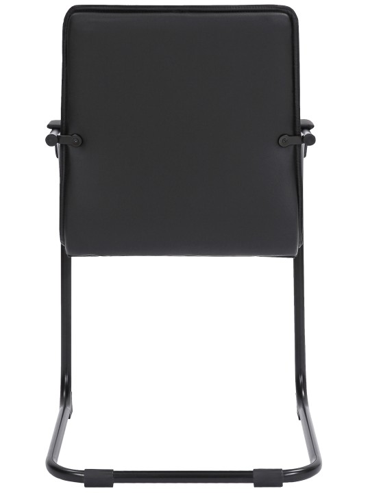 Conjunto de 2 cadeiras para visitantes em couro artificial Tira, preto/preto