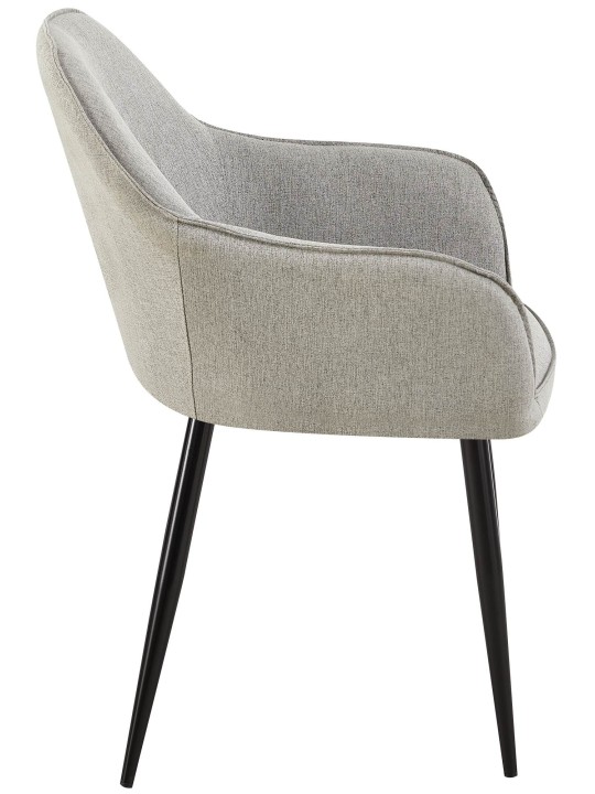 Conjunto de 2 cadeiras de jantar tecido Boise, cinza Conjunto de 2 cadeiras de jantar tecido Boise, cinza