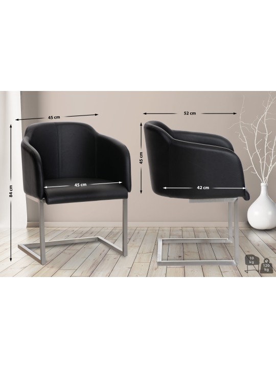 Cadeira para visitantes Magnus, preto