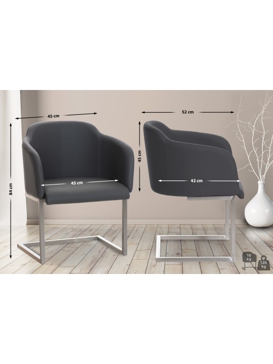 Cadeira para visitantes Magnus, cinza